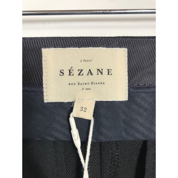 New Sezane Dan Trouser Pants Black 32 US 0 Wool Blend NWT - Picture 3 of 15